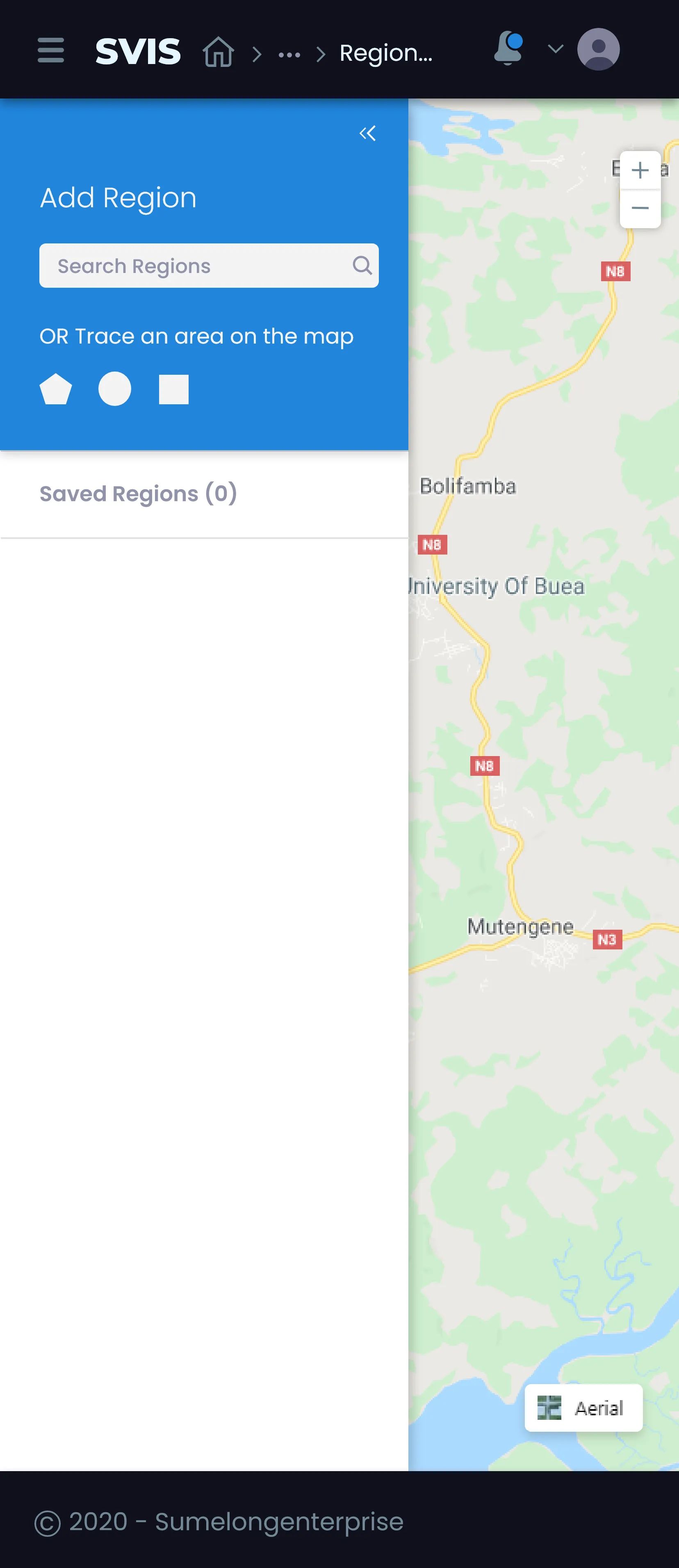 Regions management (Android phone)