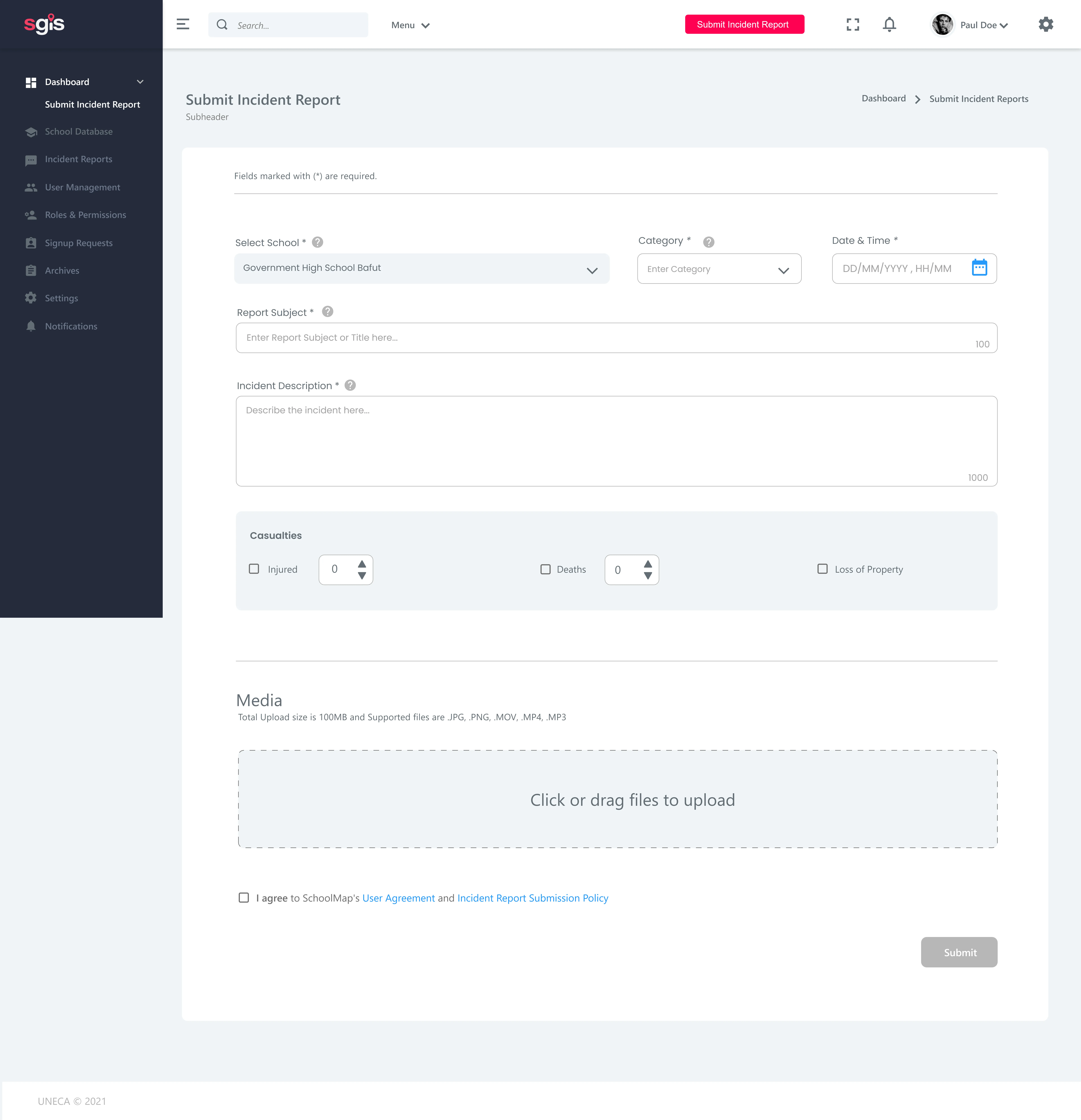Soumettre un signalement (web)